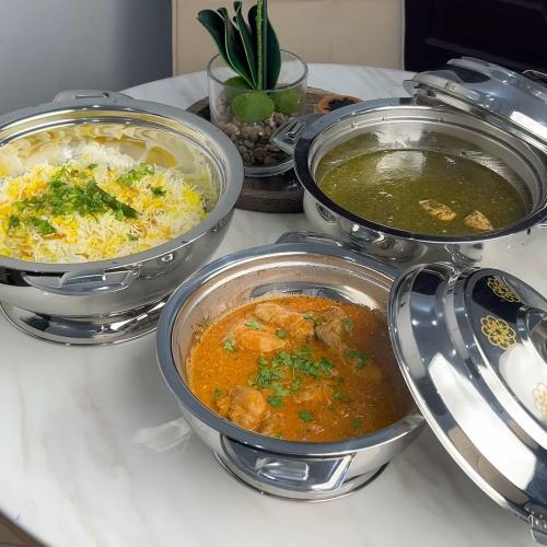 طقم حافظات استيل وذهبي 3 قطع صغير1000+1500+2500