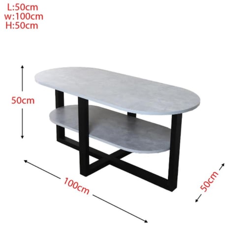 طاولة قهوة بيضاوي بسطح خشب صناعة ماليزي لونين اختي...