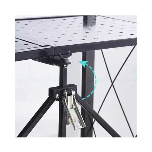 رف تخزين حديد قابلة للطي 5 أدوار أسود / أبيض