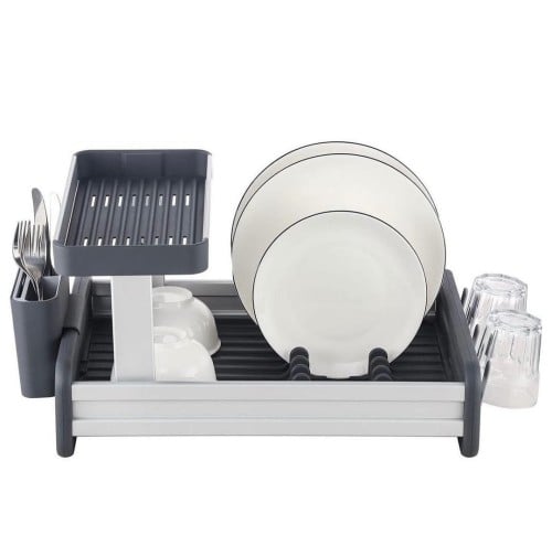 مجفف أطباق - رمادي -من الستانلس ستيل