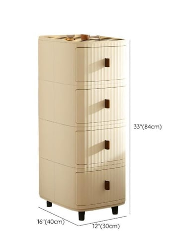 وحدة أدراج تخزين بلاستيكية 4 ادراج بيج