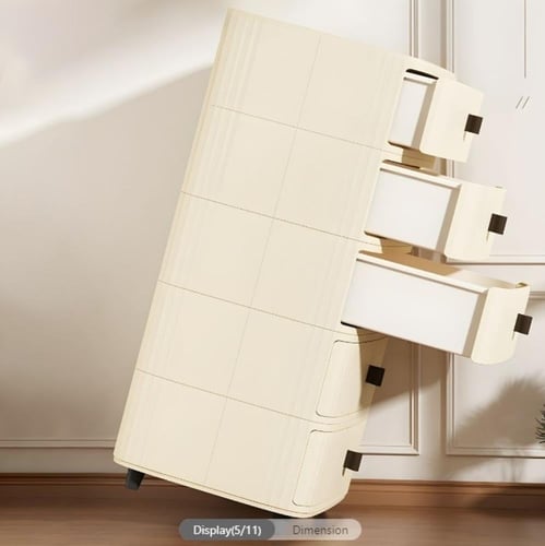 وحدة أدراج تخزين بلاستيكية 4 ادراج بيج