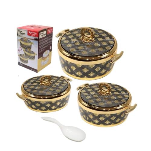 طقم حافظات طعام 3 قطع مع ملعقة 1500/2000/2500مل