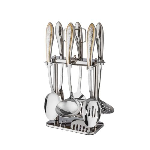 ملاعق غرف 7 قطع استيل مذهب فاخر