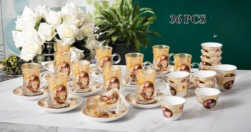 طقم فناجين وبيالات فاخر ٣٦ قطعة