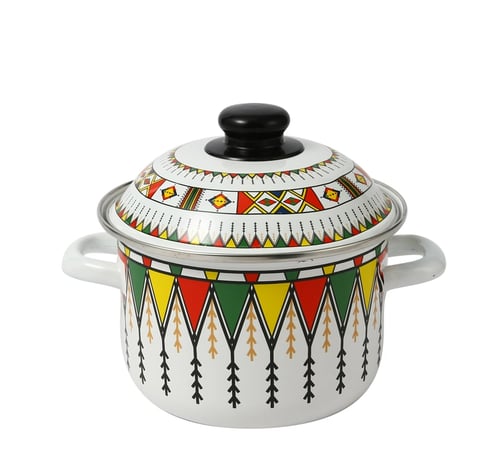 طقم قدور شينكو 5 قطع كبيرة بنقشة تراثية