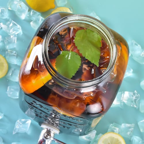 جك عصير زجاجي بحنفية وقاعدة بسعة ﻿5.6لتر