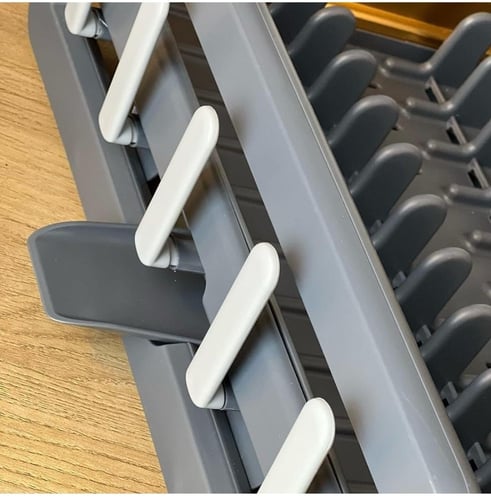 مجفف أطباق - رمادي -من الستانلس ستيل