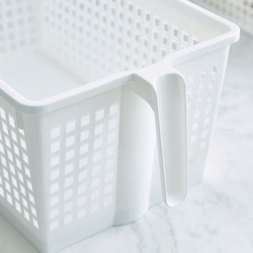 سلال تخزين بلاستيكية صغيرة مع مقابض من 6 حبات