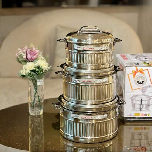 حافظات طعام استيل هندي 3قطع متوفر بمقاسات