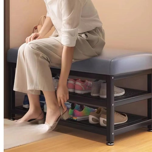 رف احذية مدخل مع كرسي 120 و100 سم