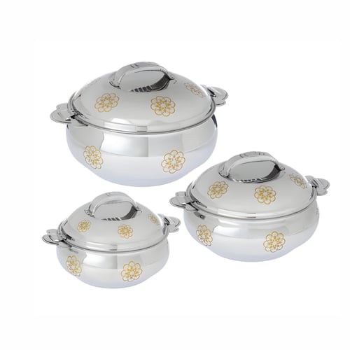 طقم حافظات استيل وذهبي 3 قطع 1000+1500+2500