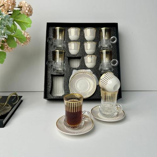 طقم فناجين وبيالات 18 قطعة