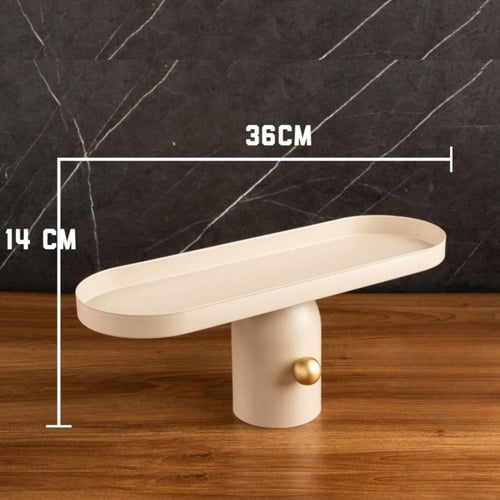 صحن تقديم ضيافة بتصميم مميز لون بيج