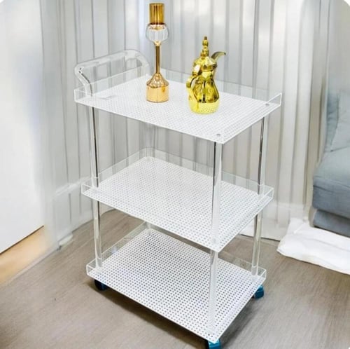 عربية تقديم اكريليك 3 دور اسود/ ابيض/ رصاصي