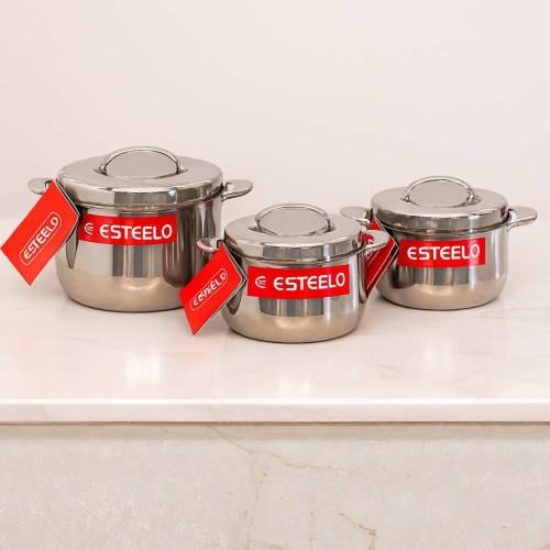 حافظات طعام استيل طقم ثلاث قطع