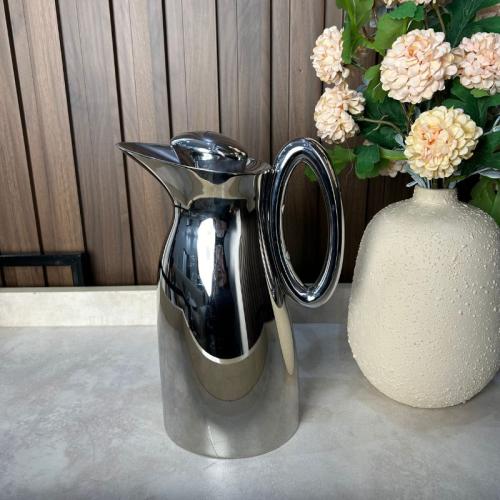 ترمس ضيافة استيل 304 – سعة 1 لتر + غطاء اضافي ضغاط