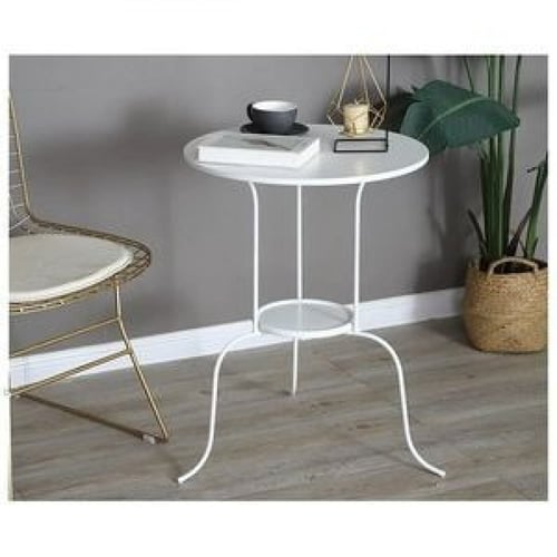 طاولة دائرية حديد اسود / ابيض