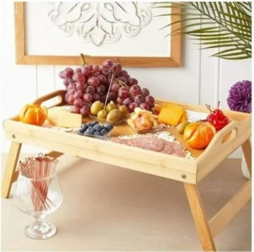 طاولة خشبية قابلة للطي بني