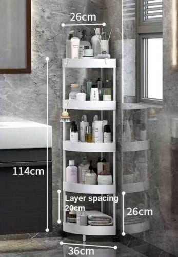 رف زاوية 5 ارفف أبيض 116سم