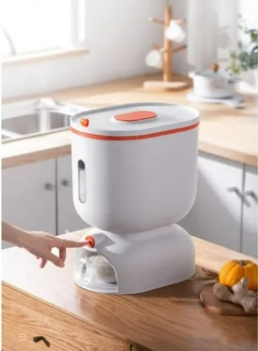 موزع لتخزين الحبوب والأرز مع كوب قياس