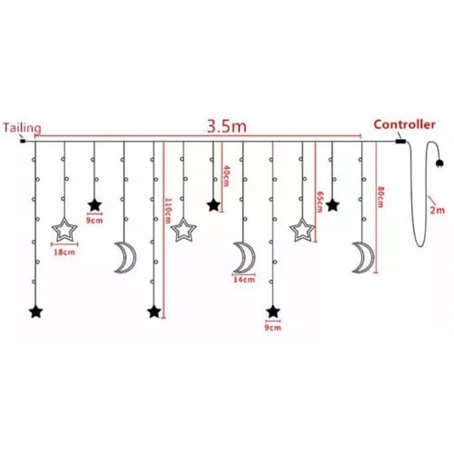 اضاءة زينة رمضان بتصميم هلال ونجمه