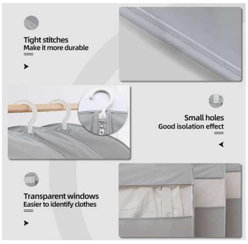 كيس حافظ الملابس والفساتين طويل شد6حبه