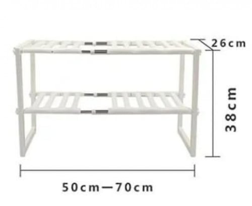 منظم أرفف تحت حوض المطبخ قابل للتمديد للتخزين