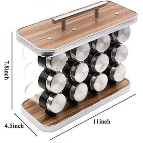 حامل توابل محمول مع 12 جرة توابل