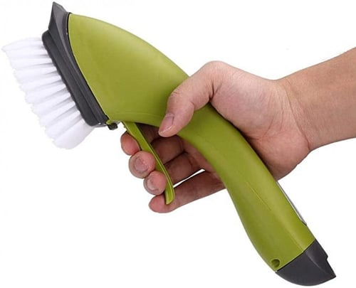 فرشاة تنظيف المطبخ والأواني المنزلية مع موزع صابون