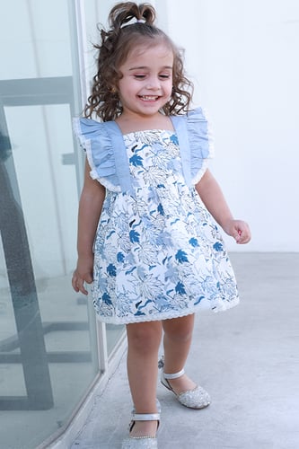 فستان بناتي زهري مشجر 1325