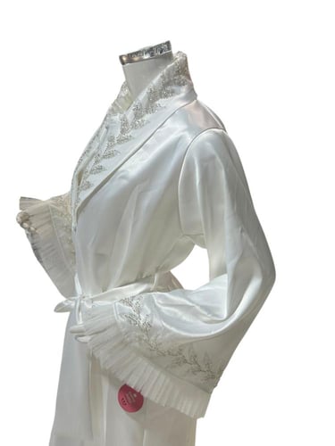 بجامة طقم 3 قطع ستان مطرزة