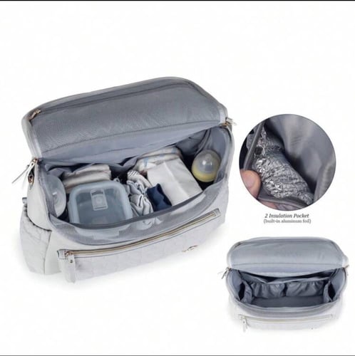 شنطة اطفال مواليد ظهر رمادي