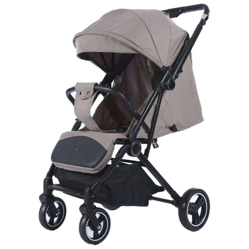 عربة أطفال الطيارة اتجاهين - بني