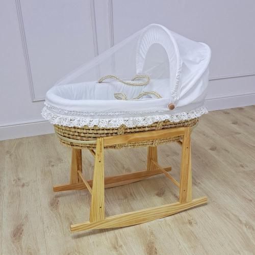 سلة موسى حامل هزاز خشبي