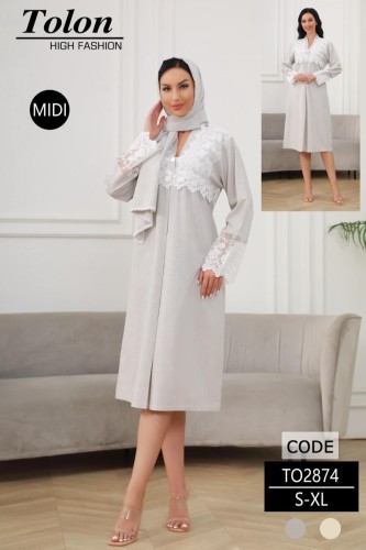 قميص ميدي بطرحةTO2874