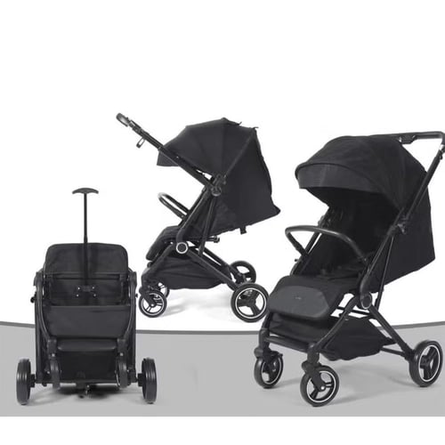 عربة أطفال الطيارة اتجاهين - اسود