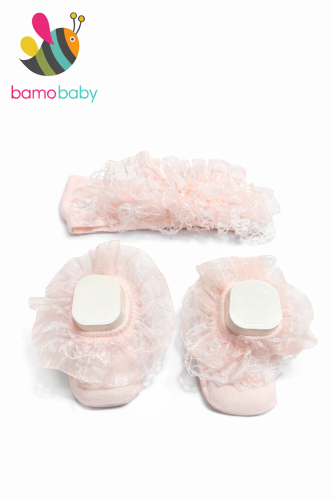 شراب مواليد مع ربطة رأس – Royal Lace- وردي