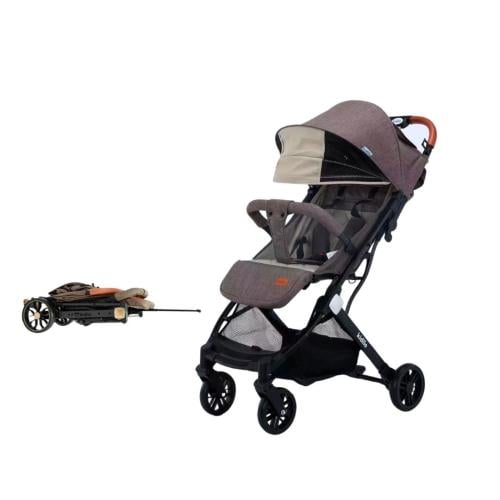 عربة أطفال من كيديلو قابلة للطي - بني