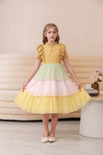 فستان اصفر بناتي