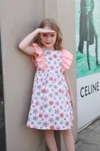 فستان قطن ملون