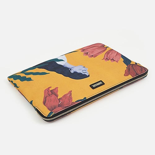 حقيبة لابتوب أصفر- نمط فتاة