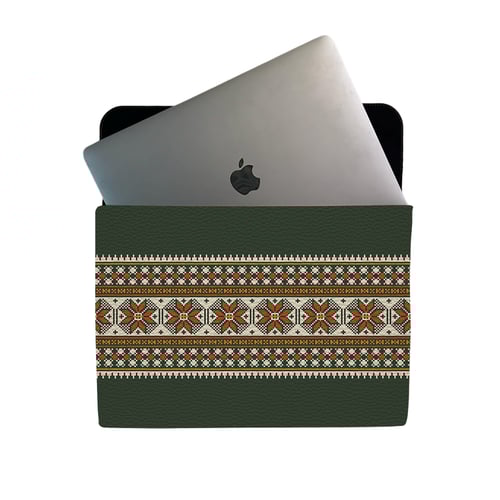 Laptop Sleeve - Sadu Pattern Green