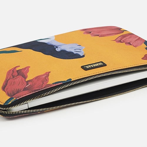 حقيبة لابتوب أصفر- نمط فتاة