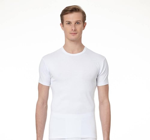 فانلة رجالي برومان قطن نصف كم دائري