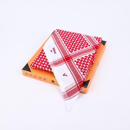 شماغ فلفيت ريد كلاسك 24 احمر غامق انجليزي