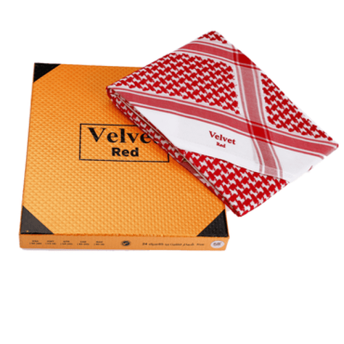 شماغ فلفيت ريد كلاسك 24 احمر غامق انجليزي