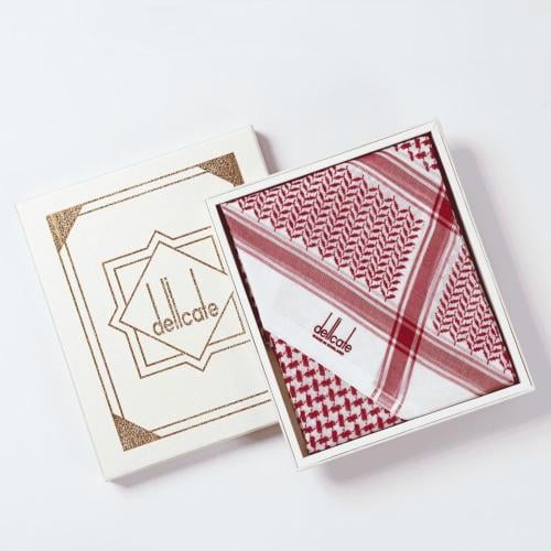 شماغ ديليكات احمر فاتح اصدار خاص 25