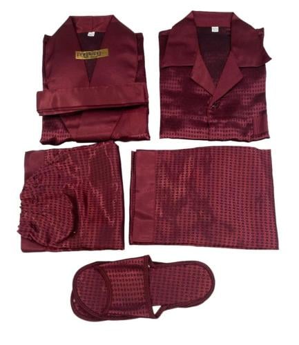 بجامة نوم السعدي 5 قطع خمري صناعه سوريه