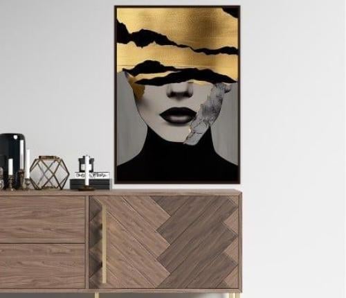 لوحة وجه بألوان مميزة على قماش كانفاس